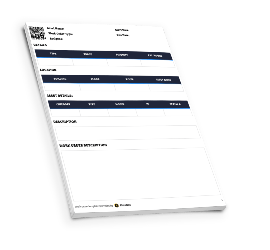 Maintenance Work Order Template Spreadsheet PDF Versions AkitaBox