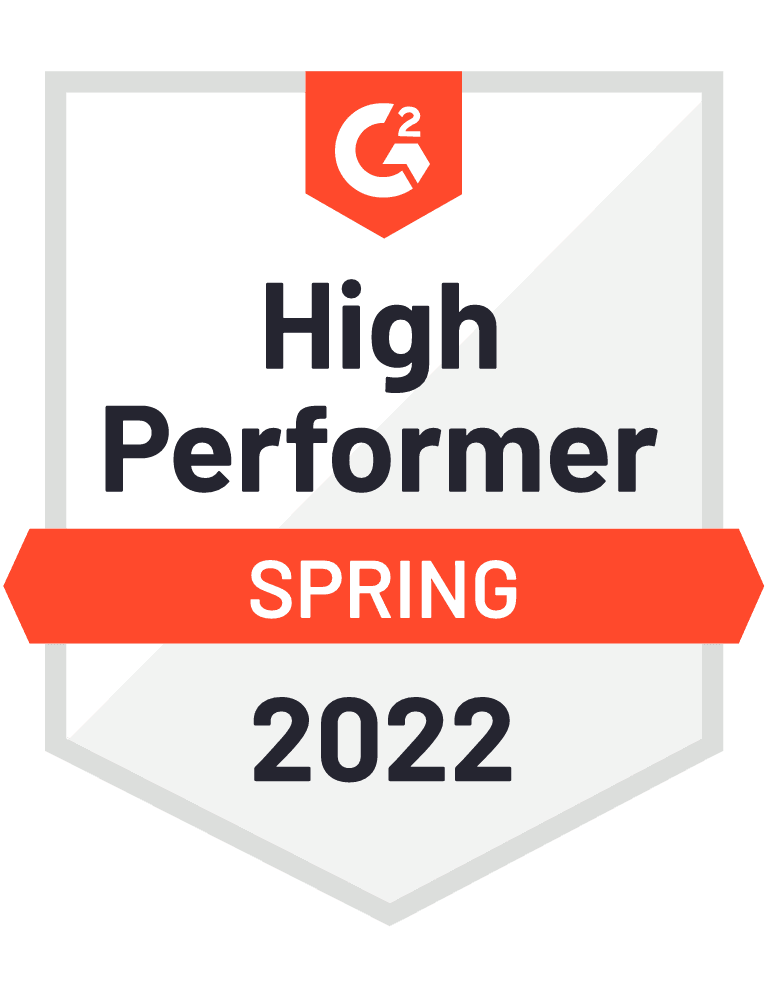 G2 Badge for High Performer Spring 2022