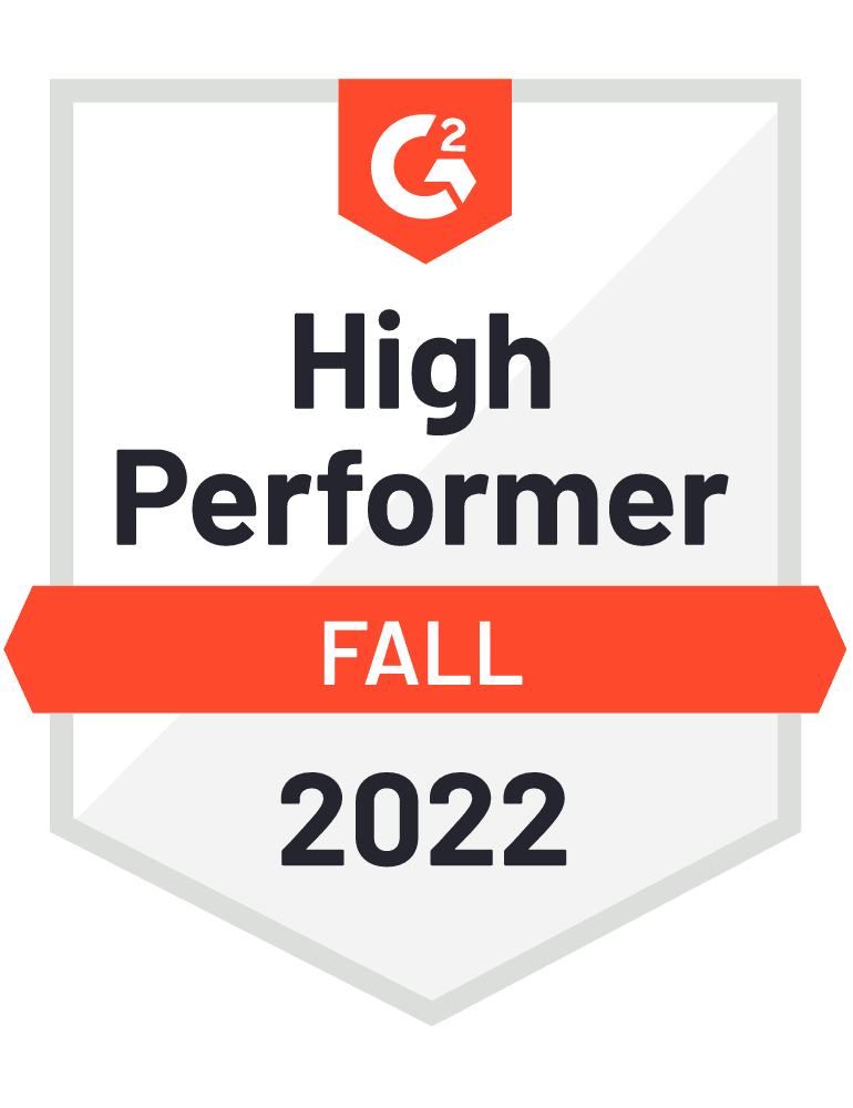 G2 Badge for High Performer Fall 2022
