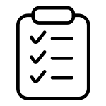 Clipboard with a checklist showing three checked boxes, indicating three completed tasks.